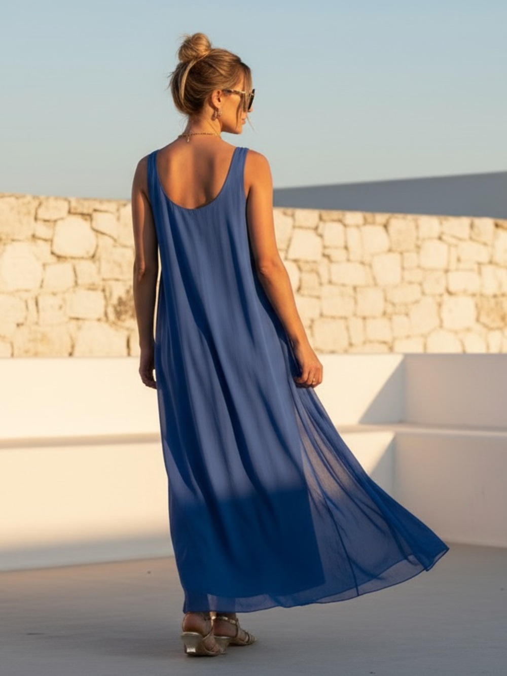 Flowy Royal Blue Maxi Dress - Sleeveless Summer Style